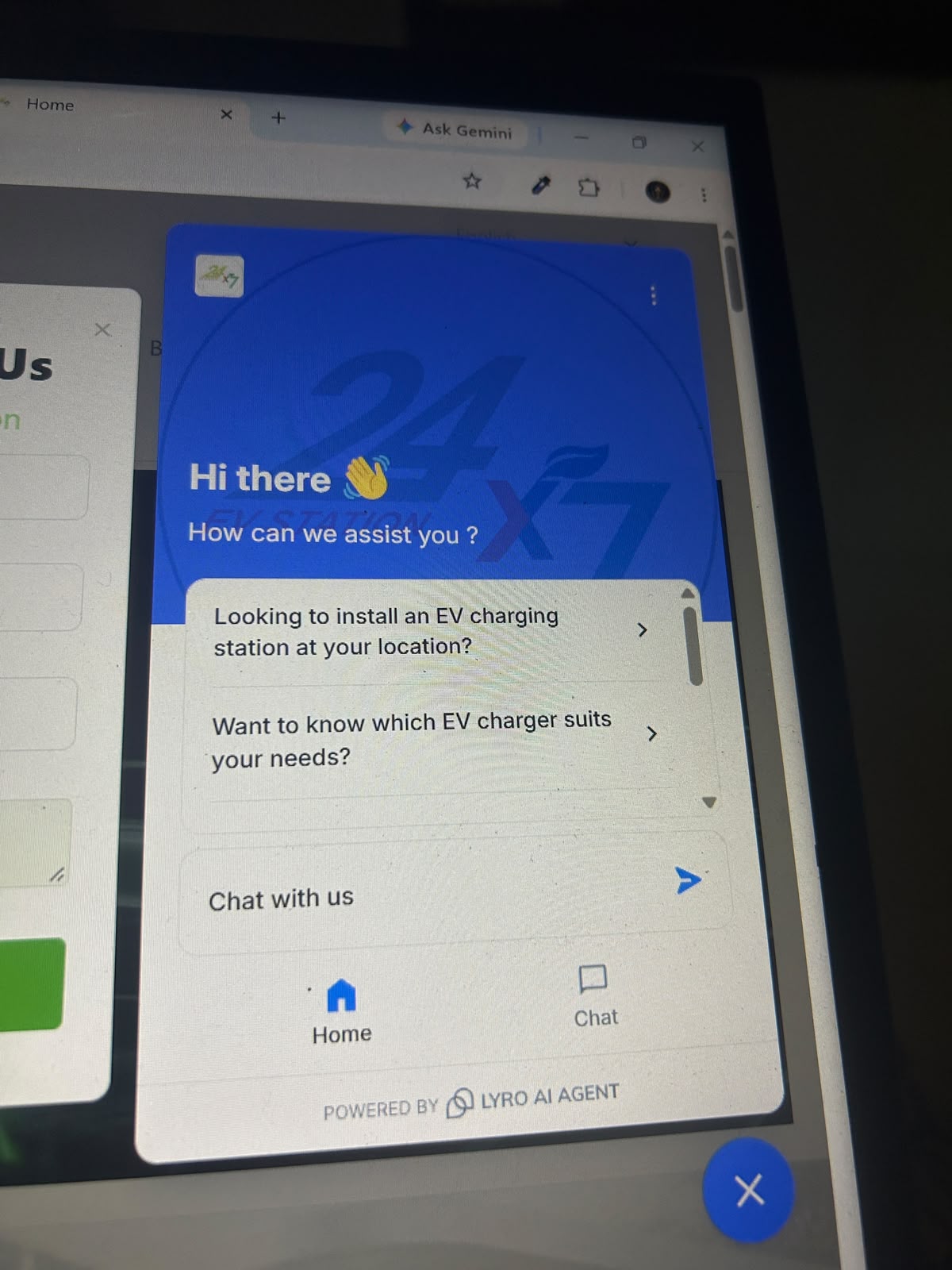 24x7 EV Station — ai chatbot evidence