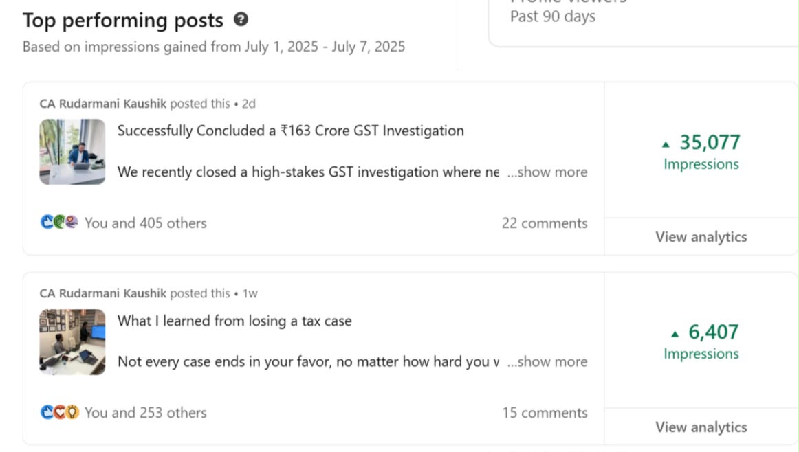 Founder-led content — linkedin / top posts evidence